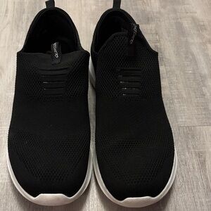 Skechers Black Mesh Slip-On Sneakers